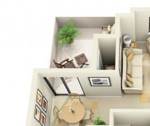River Pointe Apartments 1x1 Floor Plan 655 Square Feet