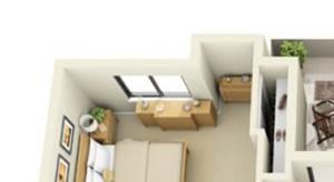 River Pointe Apartments 2x2 Cottage Floor Plan 955 Square Feet