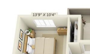 Woodbridge Apartments 2x2 Floor Plan 875 Square Feet