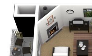 Hunt Club Apartments 1x1 Jr. Floor Plan 580 Square Feet