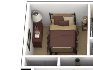 Hunt Club Apartments 2x1 Floor Plan 788 Square Feet