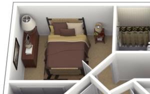 Hunt Club Apartments 3x2 Floor Plan 1013 Square Feet