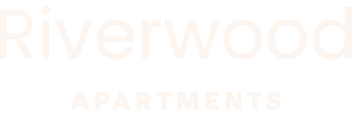 A logo for Riverwood Apartments.