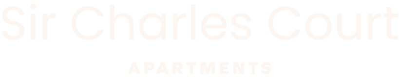 A sign that says "Sir Charles Court Apartments".