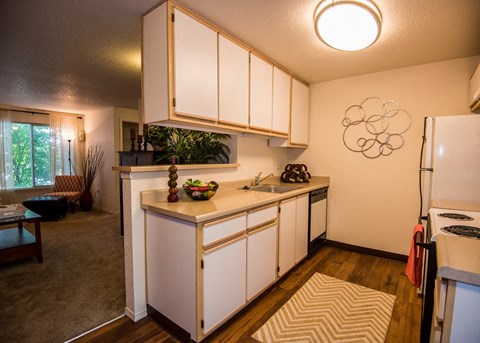 Model Apartment Kitchen at Clackamas Trails Apartments, Portland, Oregon 97222