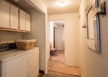 Model Apartment Laundry Washer & Dryer at Clackamas Trails Apartments, OR 97222