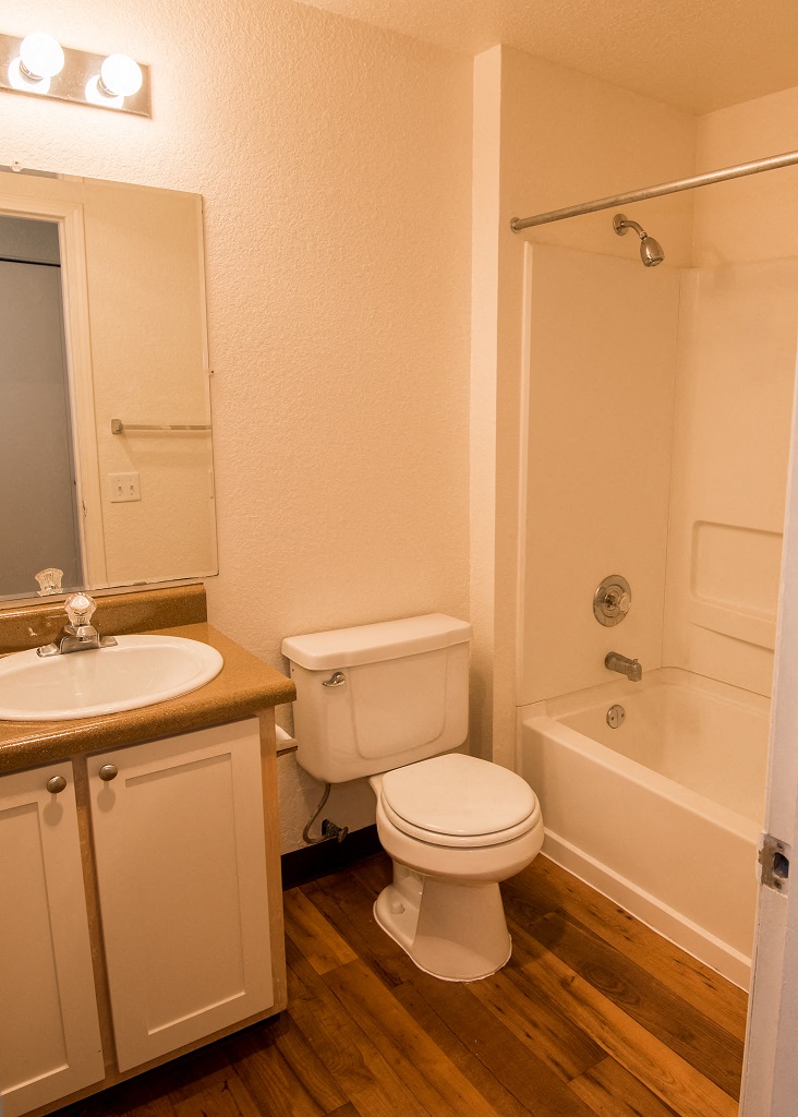 Apartment Upgraded Bathroom at Clackamas Trails Apartments, Portland, Oregon 97222