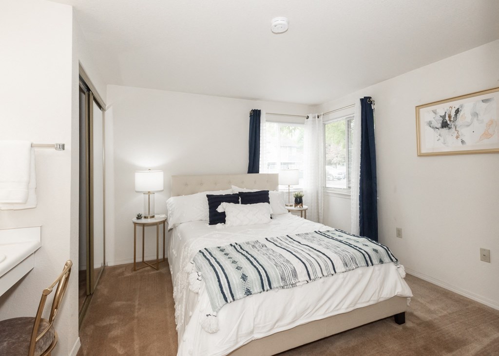 Creekside Village model primary bedroom