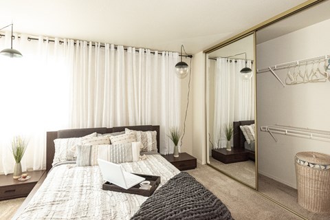 Crown Court model primary bedroom and closet, Clackamas, OR, 97015