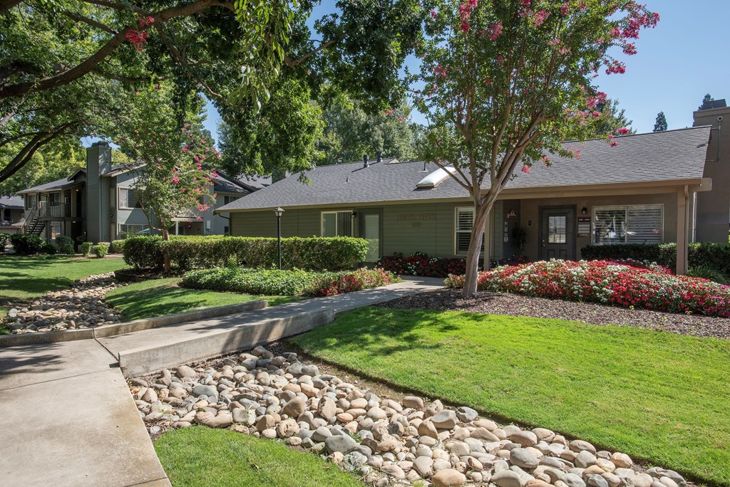 clubhouse exterior at Delta Pointe Apartments, Sacramento, 95833