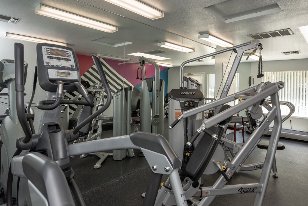 fitness center and equipment at Delta Pointe Apartments, Sacramento, 95833