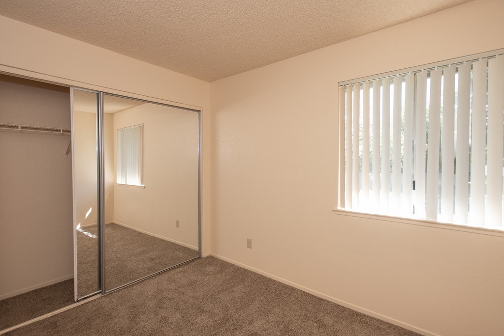vacant second bedroom at Delta Pointe Apartments, California