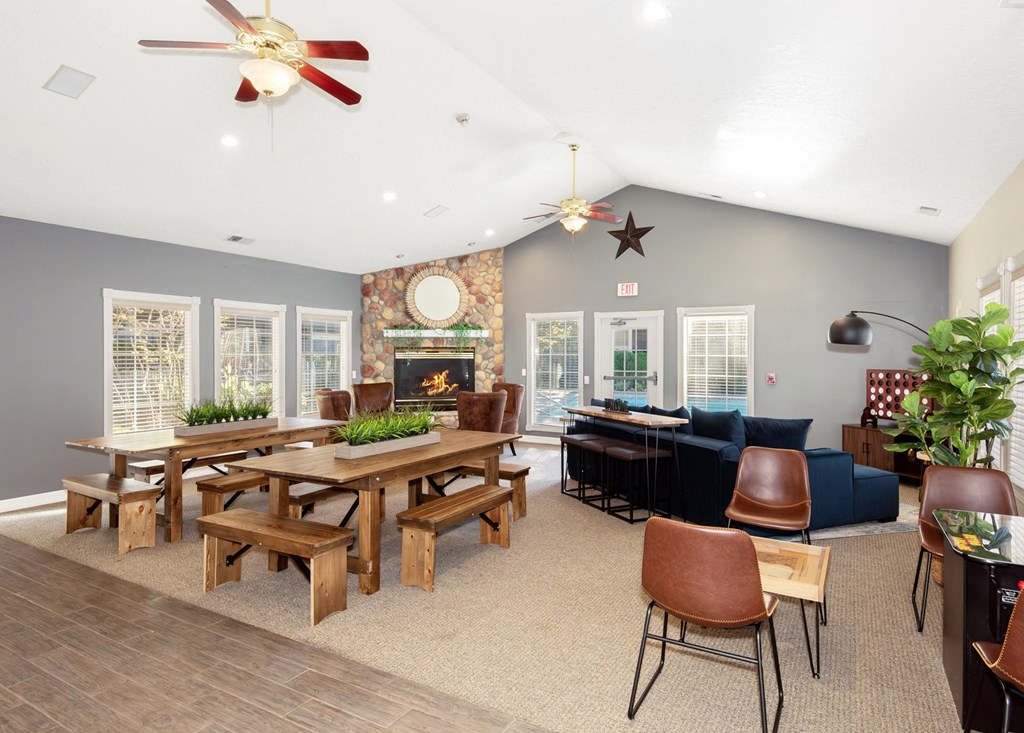 clubhouse great room at Hathaway Court Apartments, Wilsonville, Oregon 97070