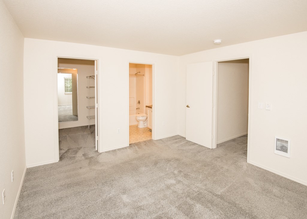 Primary Bedroom and Bathroom at Hathaway Court Apartments, Wilsonville