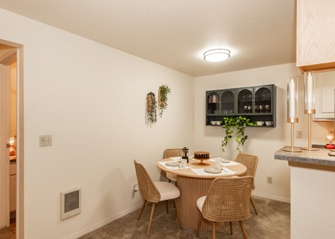 Model dining room at King's Court Apartments, Beaverton, 97006