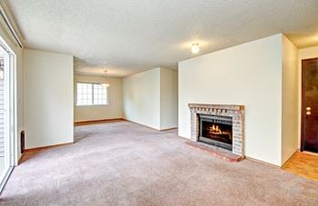 Maple Pointe Vacant Apartment Living Room & Fireplace