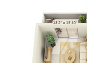 Kings Court Apartments 2x1 Floor Plan 856 Square Feet