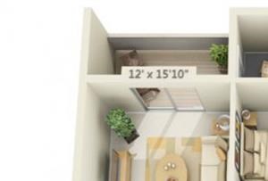 Kings Court Apartments 3x2 Floor Plan 1019 Square Feet