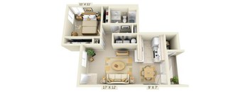 Sir Charles Court Apartments 1x1 Floor Plan 719 Square Feet