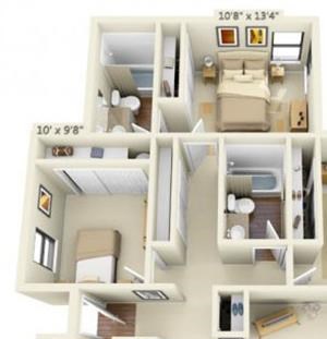 Sunstone Parc Apartments 3x2 Floor Plan 1148 Square Feet