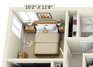 Creekside Village Apartments 1x1 Floor Plan 719 Square Feet