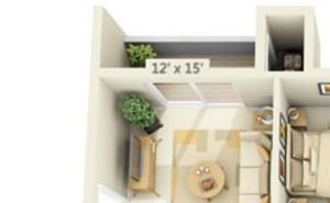 Valley River Court Apartments 3x2 Floor Plan 1033 Square Feet