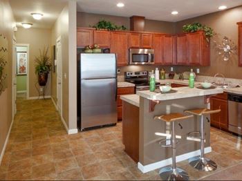 The Landing Apartments Model Townhome Stainless Steel Appliances Kitchen
