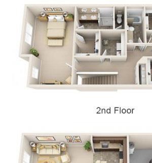 The Landing Apartments The Caliente 3x2.5 Floor Plan 1778 Square Feet