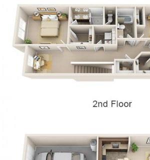 The Landing Apartments The Columbia Floor Plan 1641 Square Feet