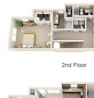 The Landing Apartments The Hudson 3x2.5 Floor Plan 1566 Square Feet