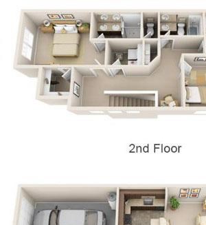 The Landing Apartments The Savannah 3x2.5 Floor Plan 1648 Square Feet