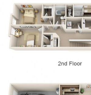 The Landing Apartments The Sequoia 3x2.5 Floor Plan 1578 Square Feet