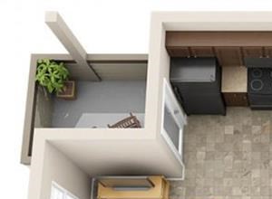 The Landing Apartments Studio 0x1 Floor Plan 493 Square Feet