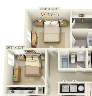 Clackamas Trails Apartments 3x2 Floor Plan 1085 Square Feet