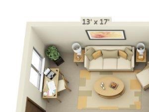 Cedar Lane 2x1 Floor Plan 748 Square Feet