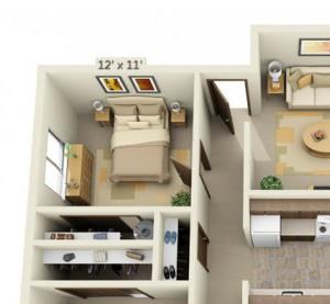 Cedar Lane II 3x1 Floor Plan 1252 Square Feet