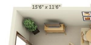 Cedar Lane II 1x1 Floor Plan 544 Square Feet
