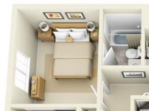 Hathaway Court 2x2 Floor Plan 893 Square Feet