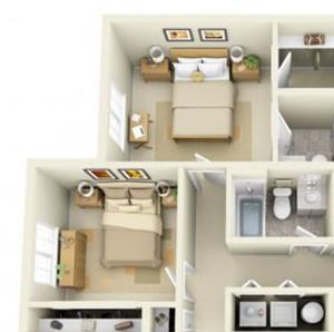 Hathaway Court 3x2 Floor Plan 1085 Square Feet