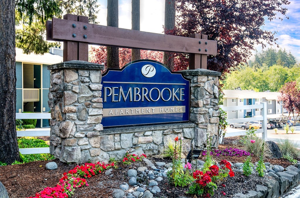 Pembrooke apartments in Kent, Washington, monument sign