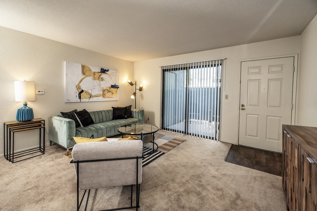 Pepperwood Model Apartment Furnished Living Room and Entry