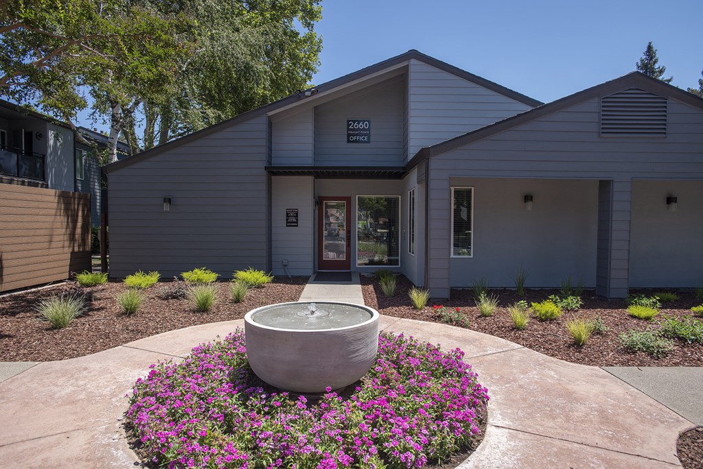 Pheasant Pointe Remodeled Clubhouse Exterior Fountain