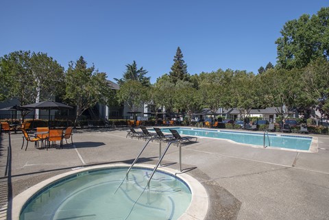 Swimming Pool and Spa at Pheasant Pointe, California
