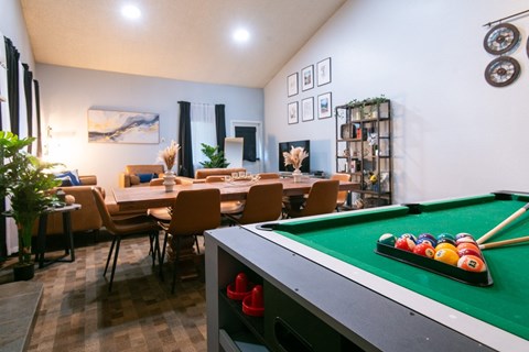 Pool table at Riverwood Apartments, Kent, Washington 98032