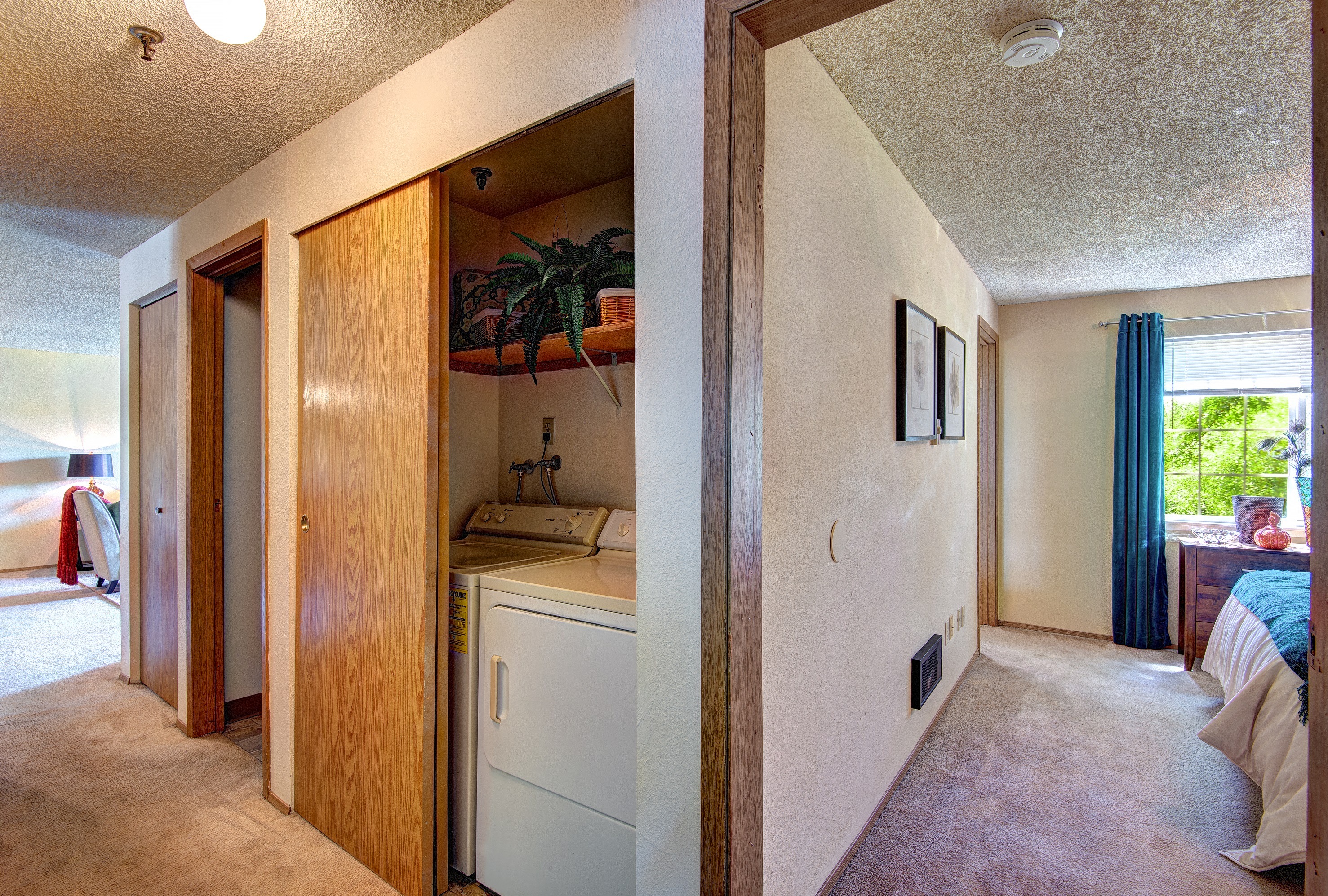 Hallway Laundry Area at Riverwood Apartments, Kent, Washington 98032