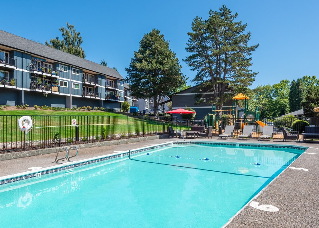 Shadow Hills seasonal swimming pool and building exteriors