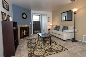 Sierra Glen Model Living Room Fireplace