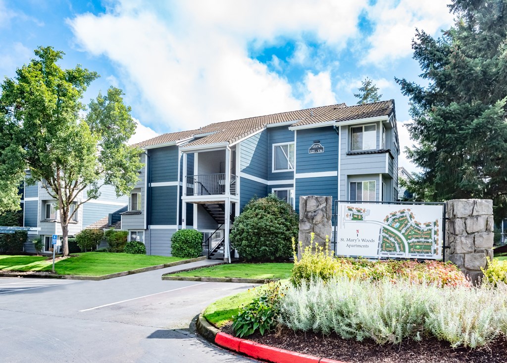 St. Marys Woods building exterior and property map, Beaverton, OR, 97078