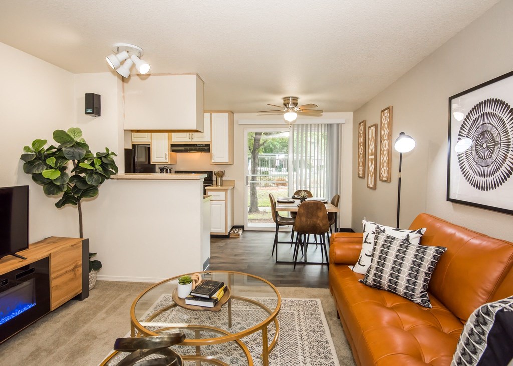 Model Dining Room and Patio at St. Mary's Woods Apartments, Oregon, 97078