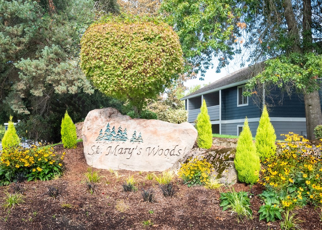 St. Marys Woods monument sign, Beaverton, OR, 97078